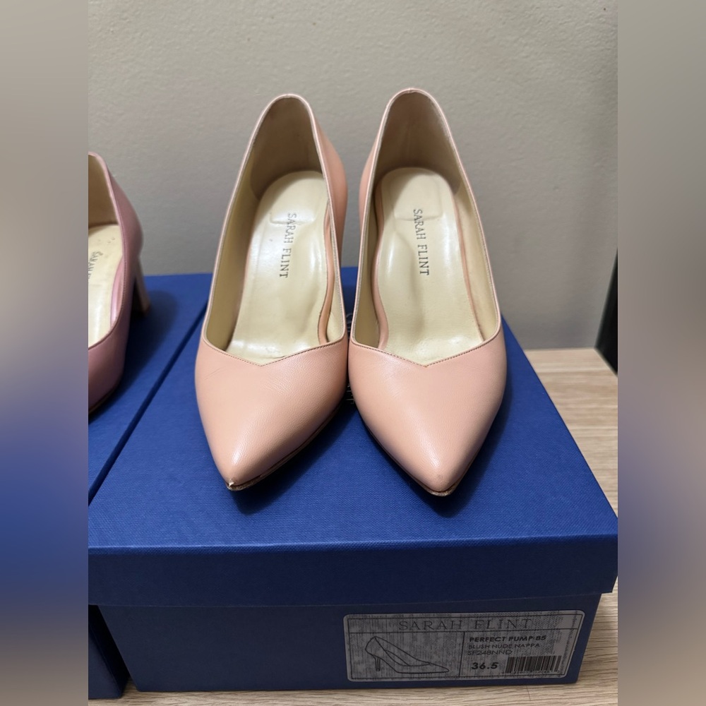 Sarah Flint Perfect Pump 85mm Blush Nude Nappa - Picture 3 of 6
